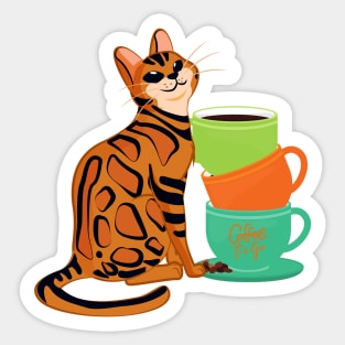 Easily Distracted by Cats and Coffee Sticker